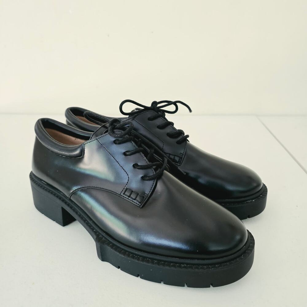 Coach Lyla Platform Derby Black Leather Oxford NEW NWOB Women's Size 10 - Picture 7 of 14